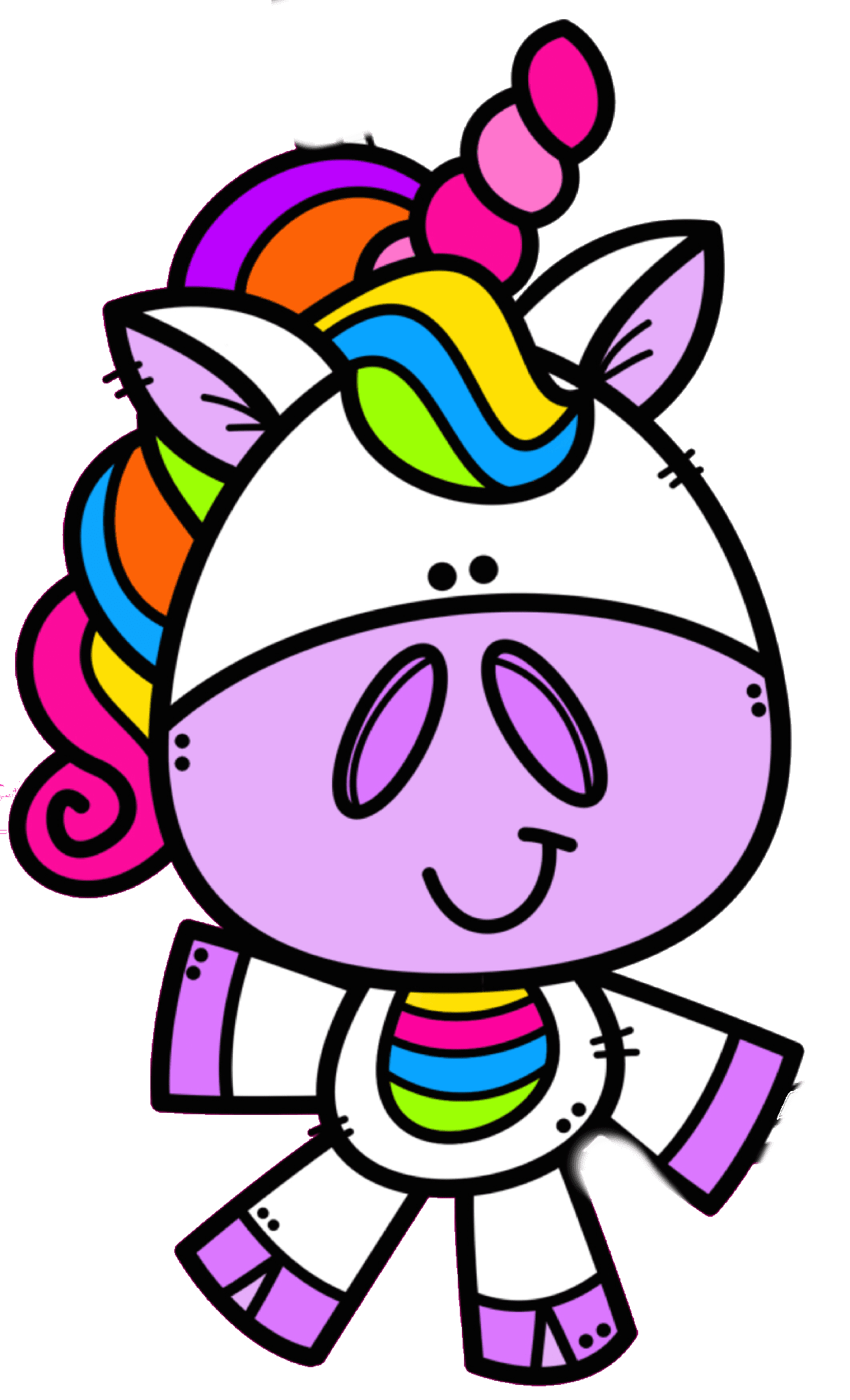 Unicorn pin page clipart clip art