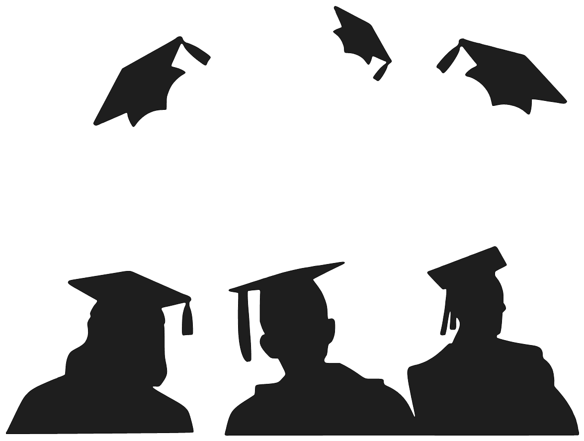 Graduation graduate silhouette clipart logo