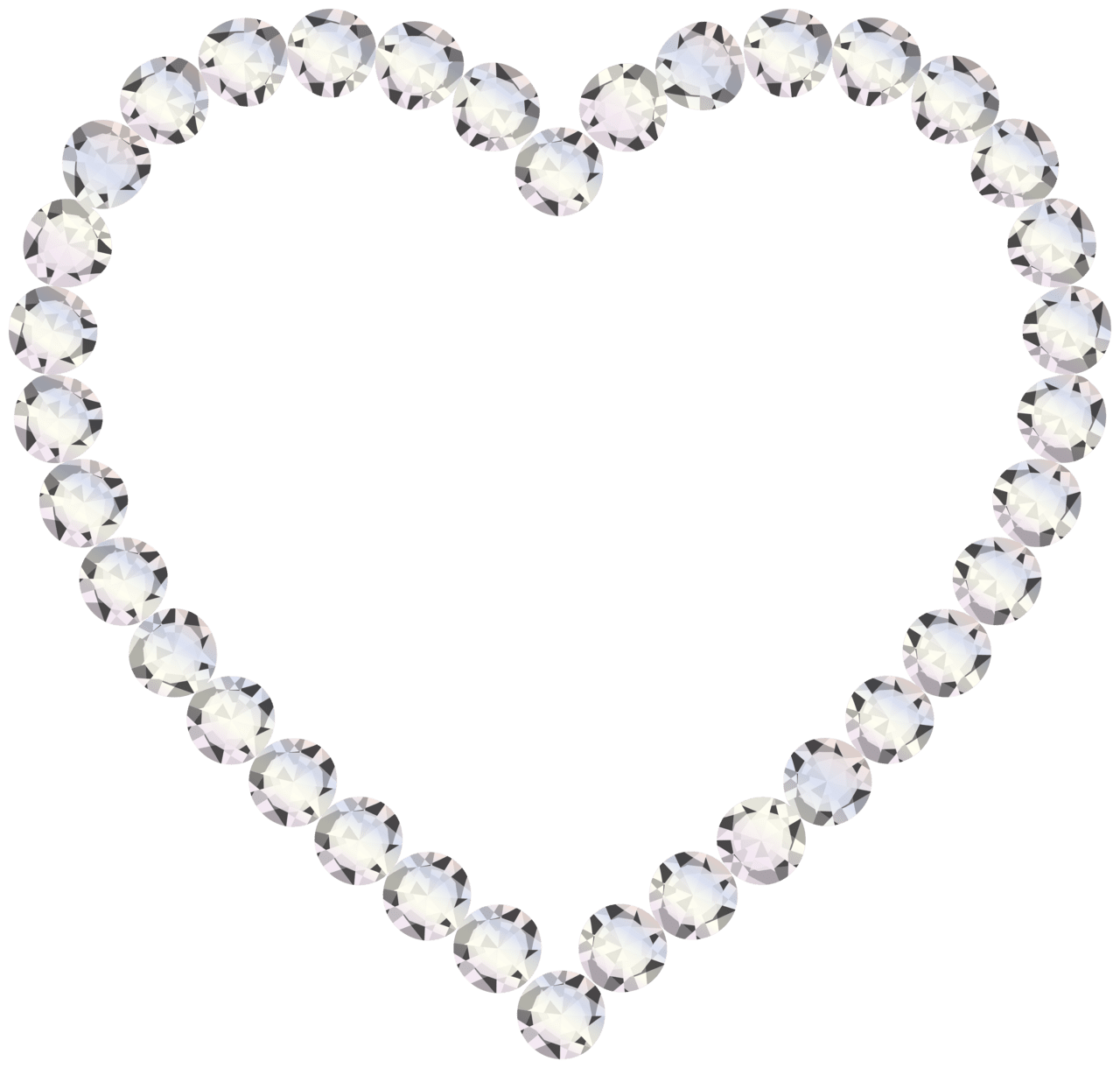 Heart black and white diamond border clipart image