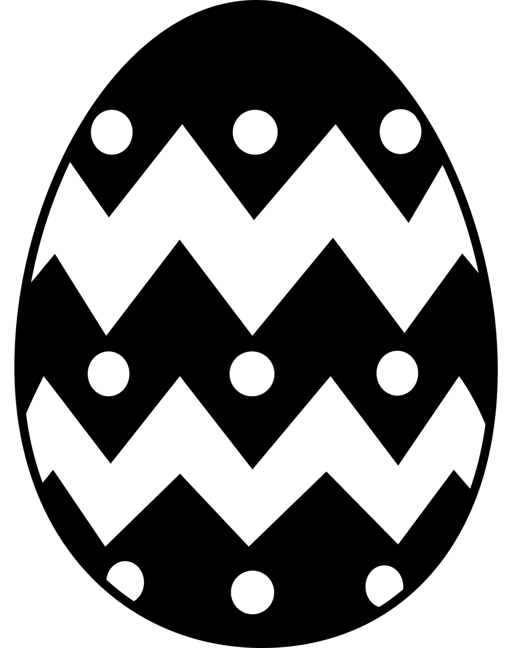 Easter egg cute clipart and coloring pages free