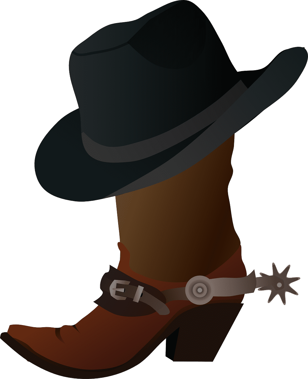 Cowboy hat spurs boots vector graphic chap de caub bota chapeu vaqueiro clipart