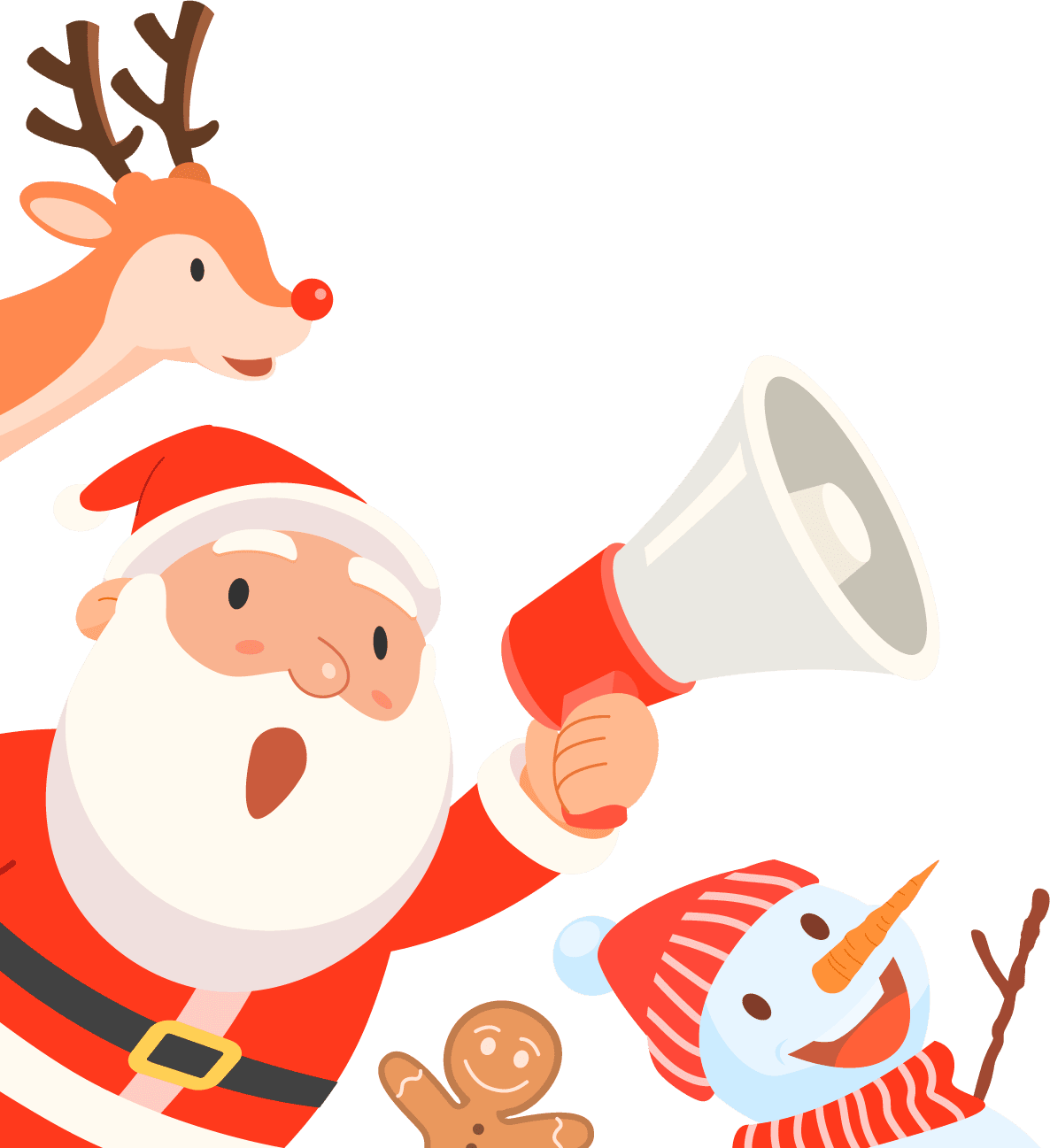 Deer merry christmas santa claus greetings everyone clipart vector