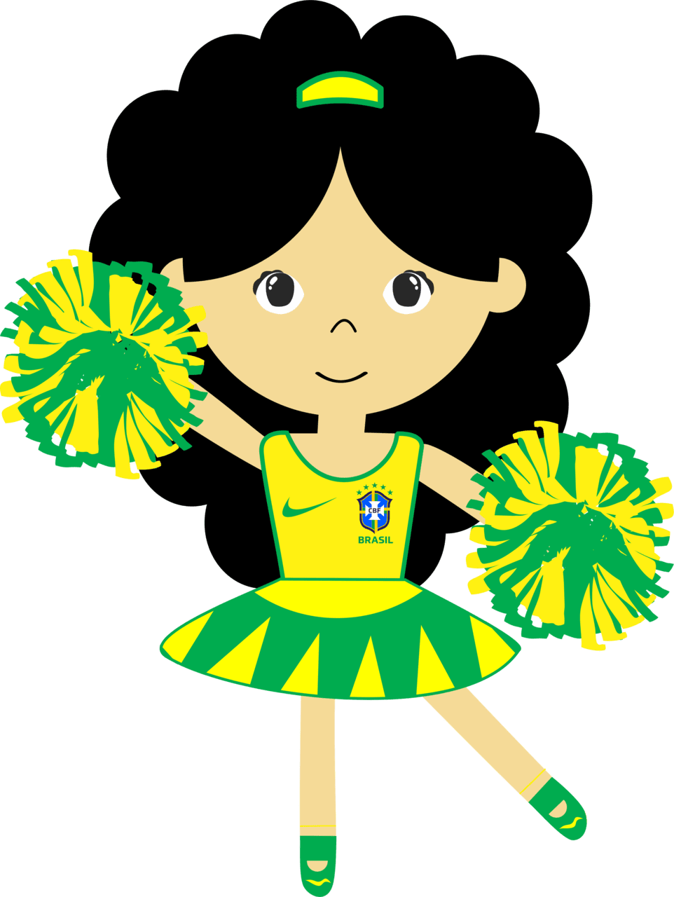 Cheerleader pin page clipart vector