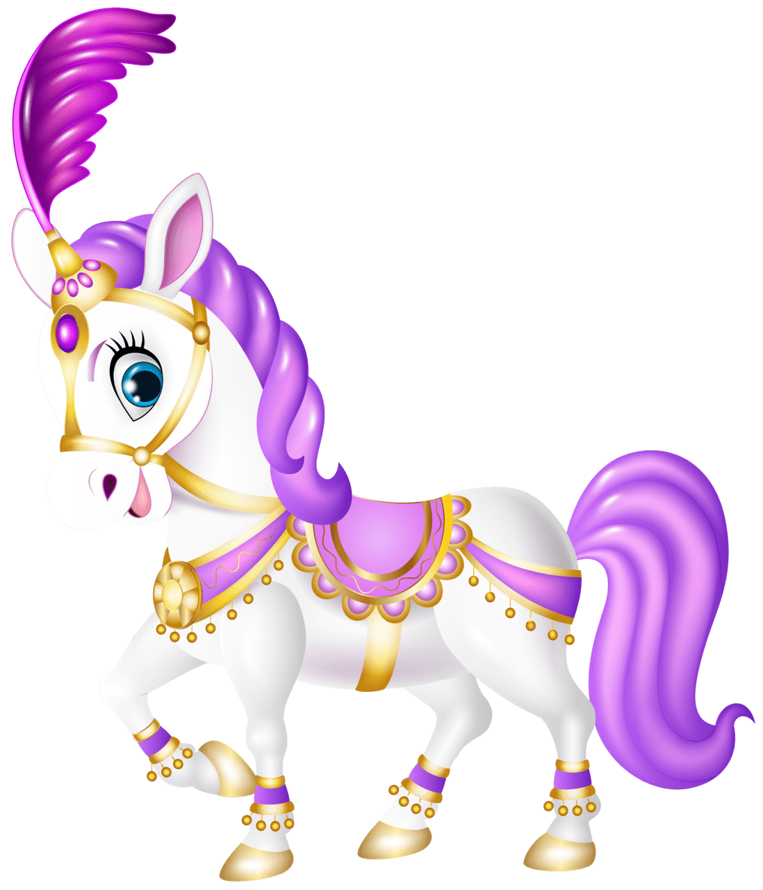 Unicorn cute purple pony cartoon clipart logo