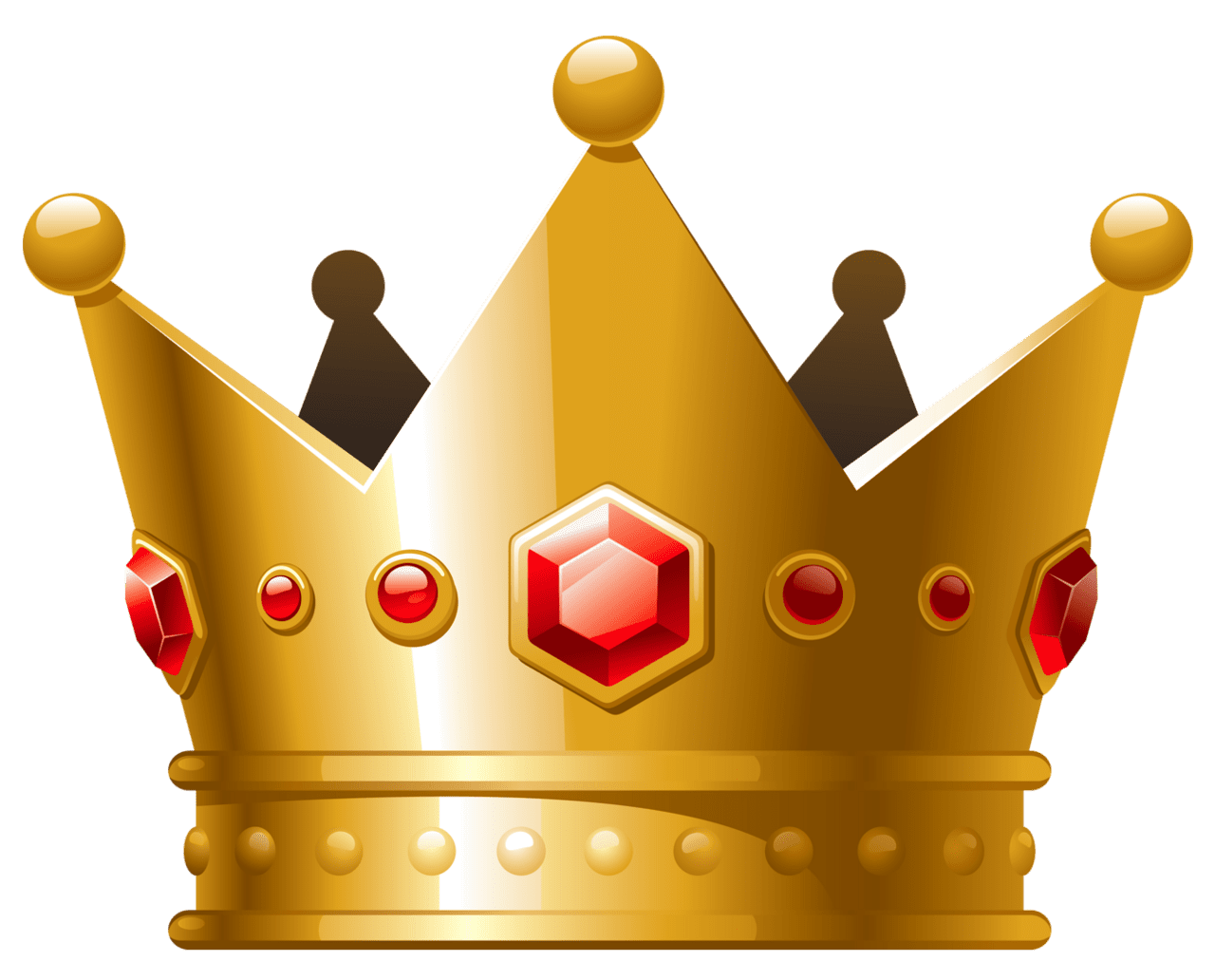 Gold crown with red diamond clipart transparent