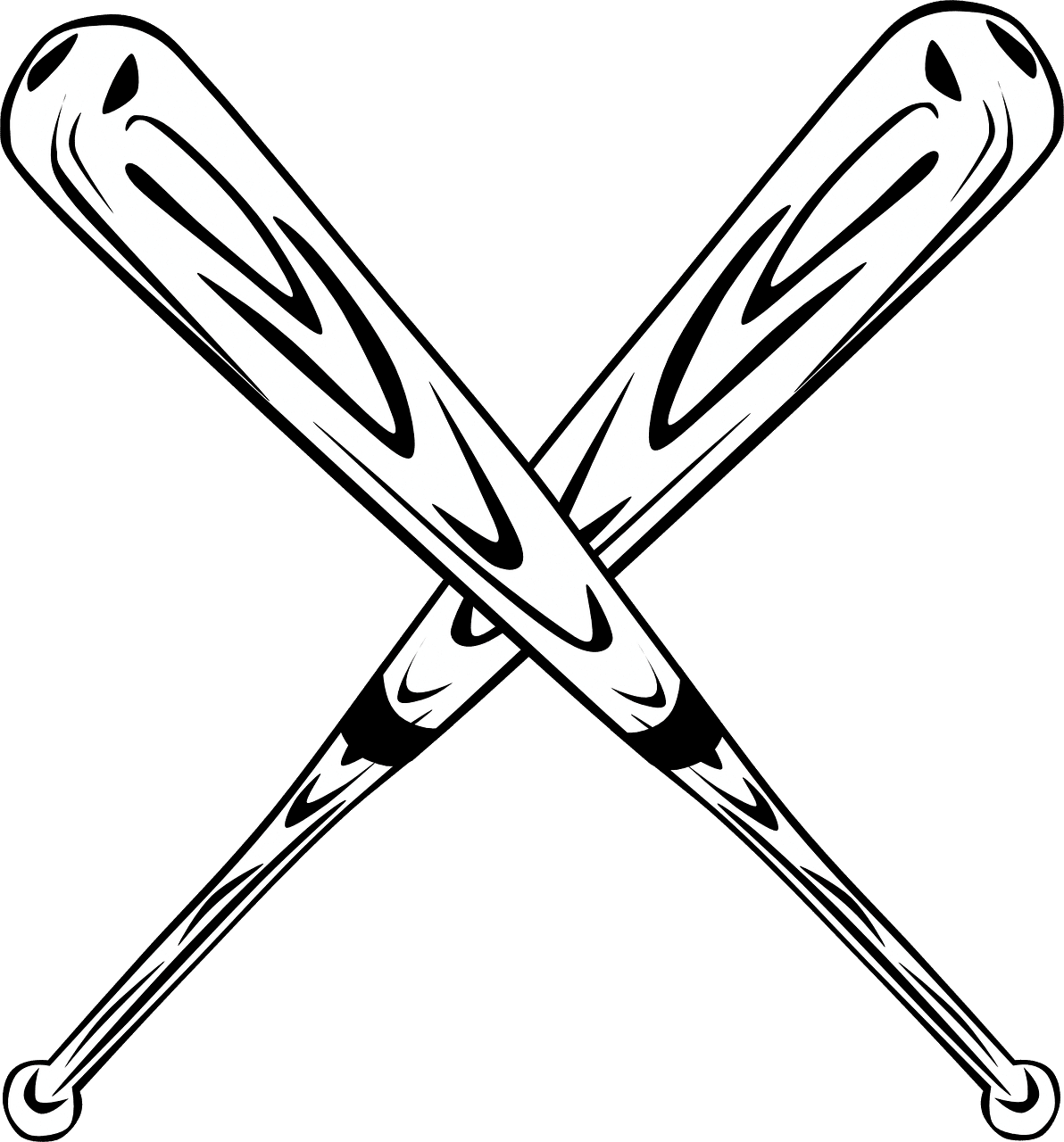 Softball baseball bat vector graphic drawing clipart