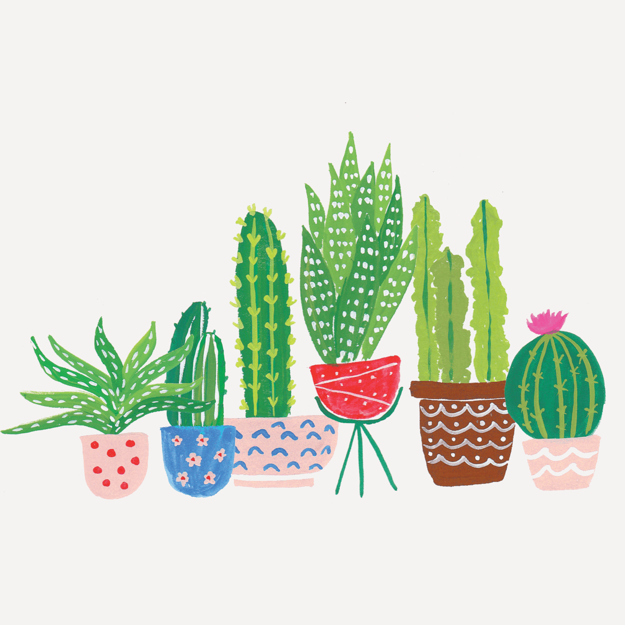 Cactus other plants stationery clipart vector