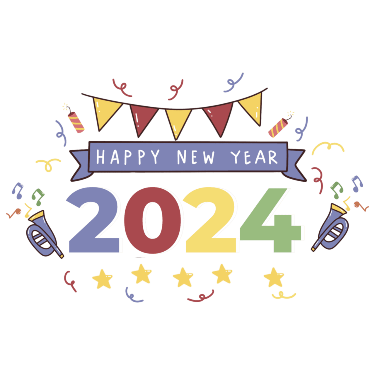 Happy new year 2024 clipart picture