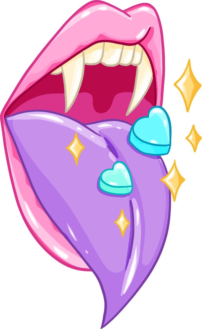 Tooth toedit kawaiigoth by kittiekat clipart logo