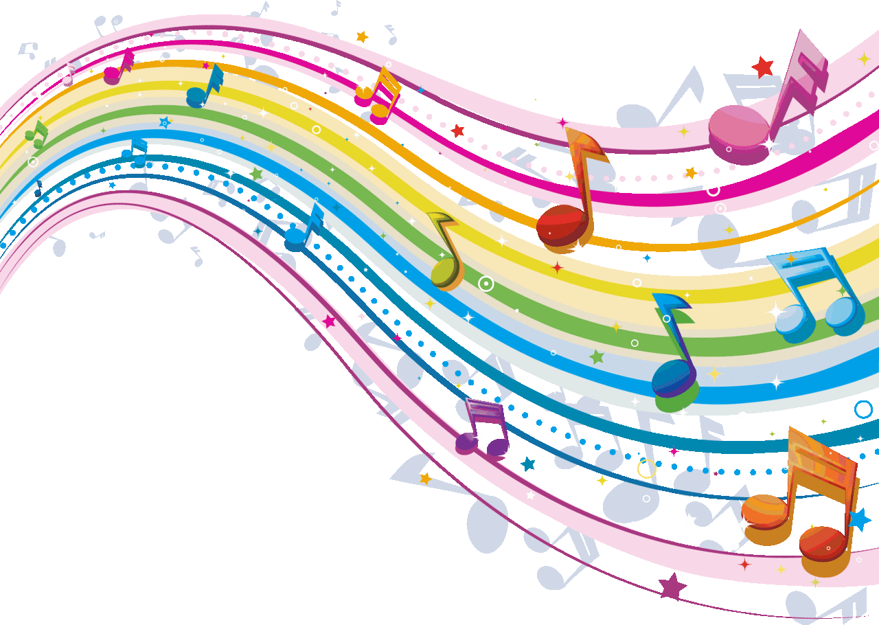 Colorful music al notes clipart vector