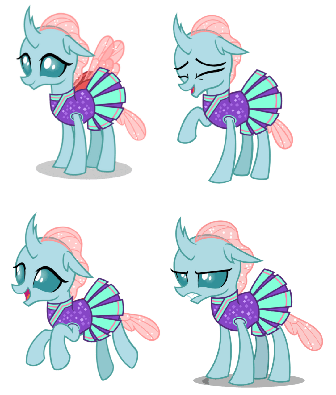 Mlp ocellus cheerleader vectors set clipart