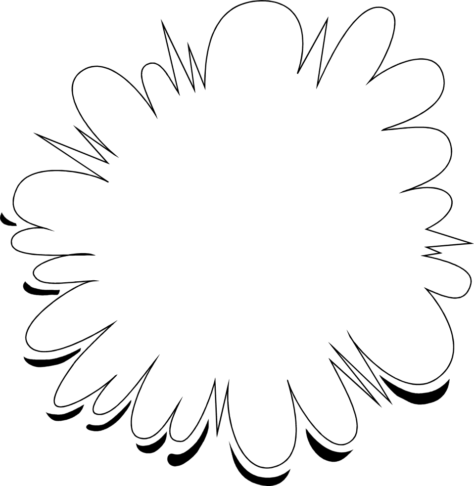 Burst photo of blank white cloud clipart