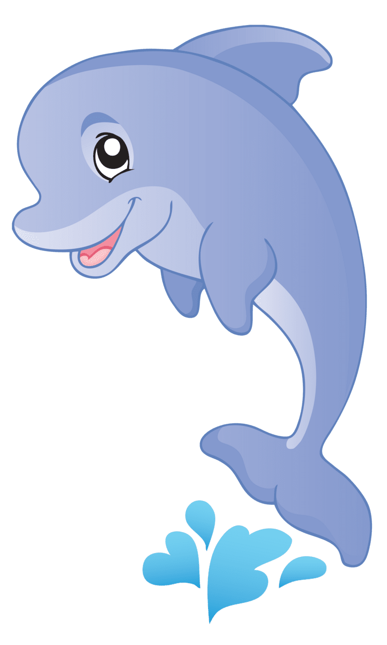 Dolphin pin page clipart image