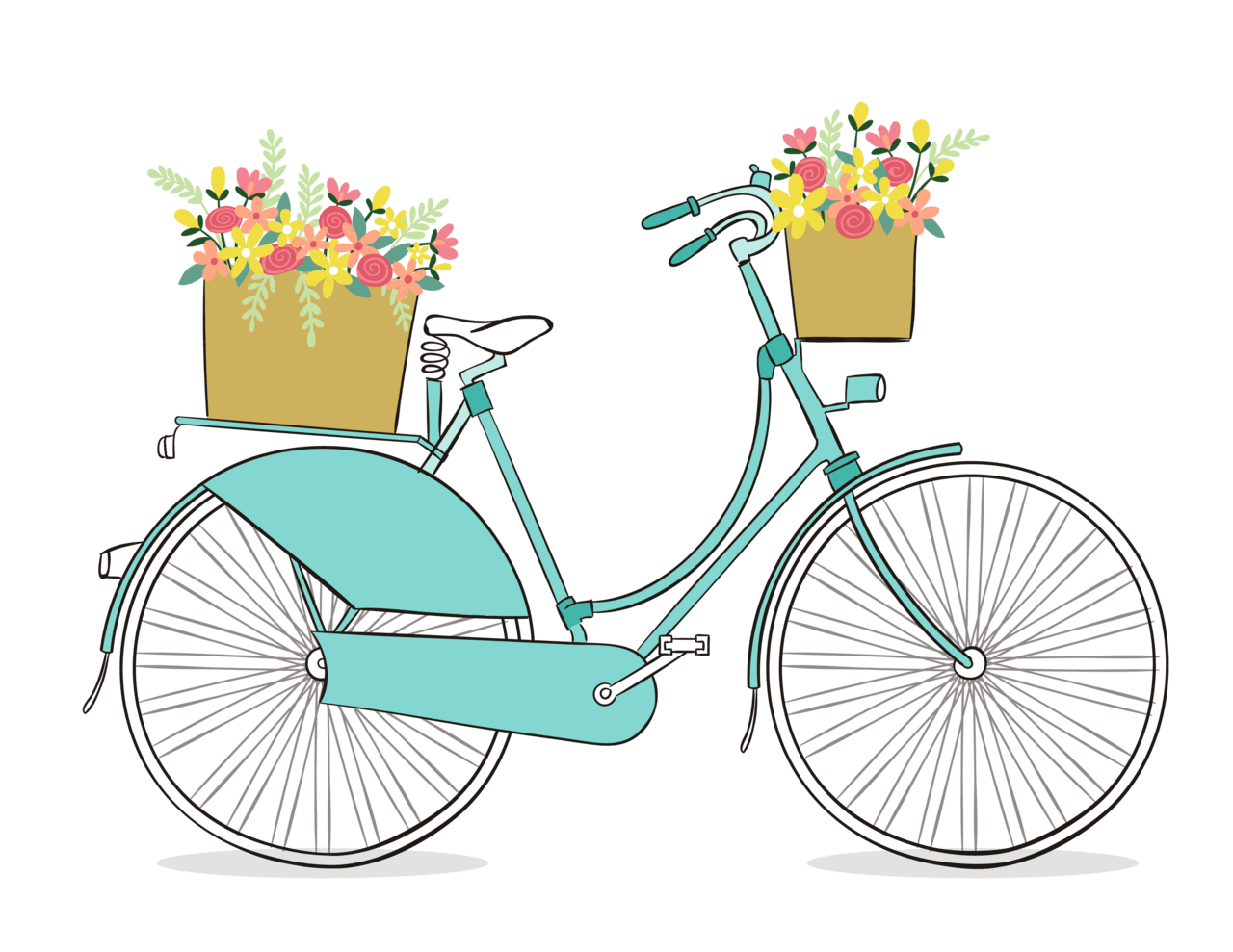 Bike romantic bicycle clipart transparent