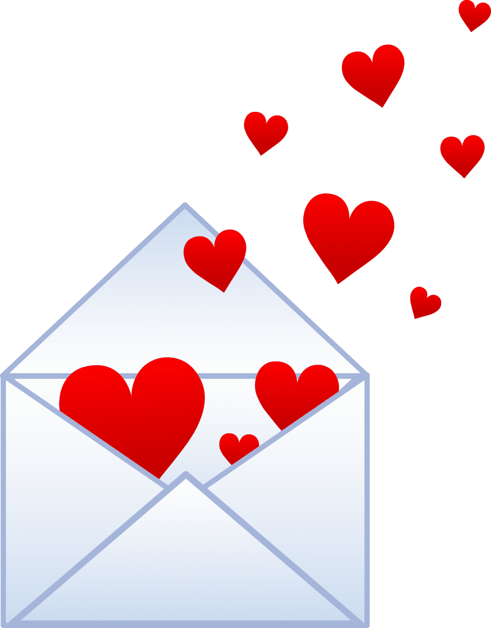 Congratulations pictures hearts letter with flying out clipart envelope art valentines envelopes