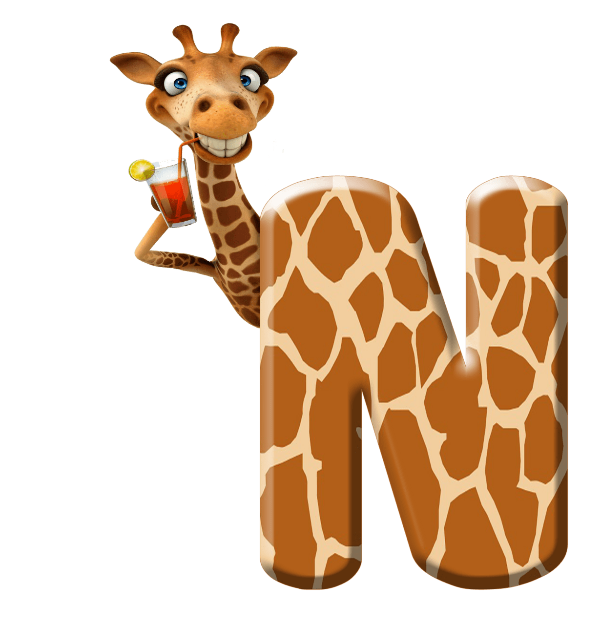 Giraffe pin page clipart image