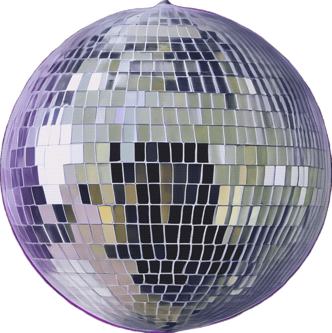 Silver disco ball with purple background canvas wall art cor room unique glamorous contemporary bling clipart