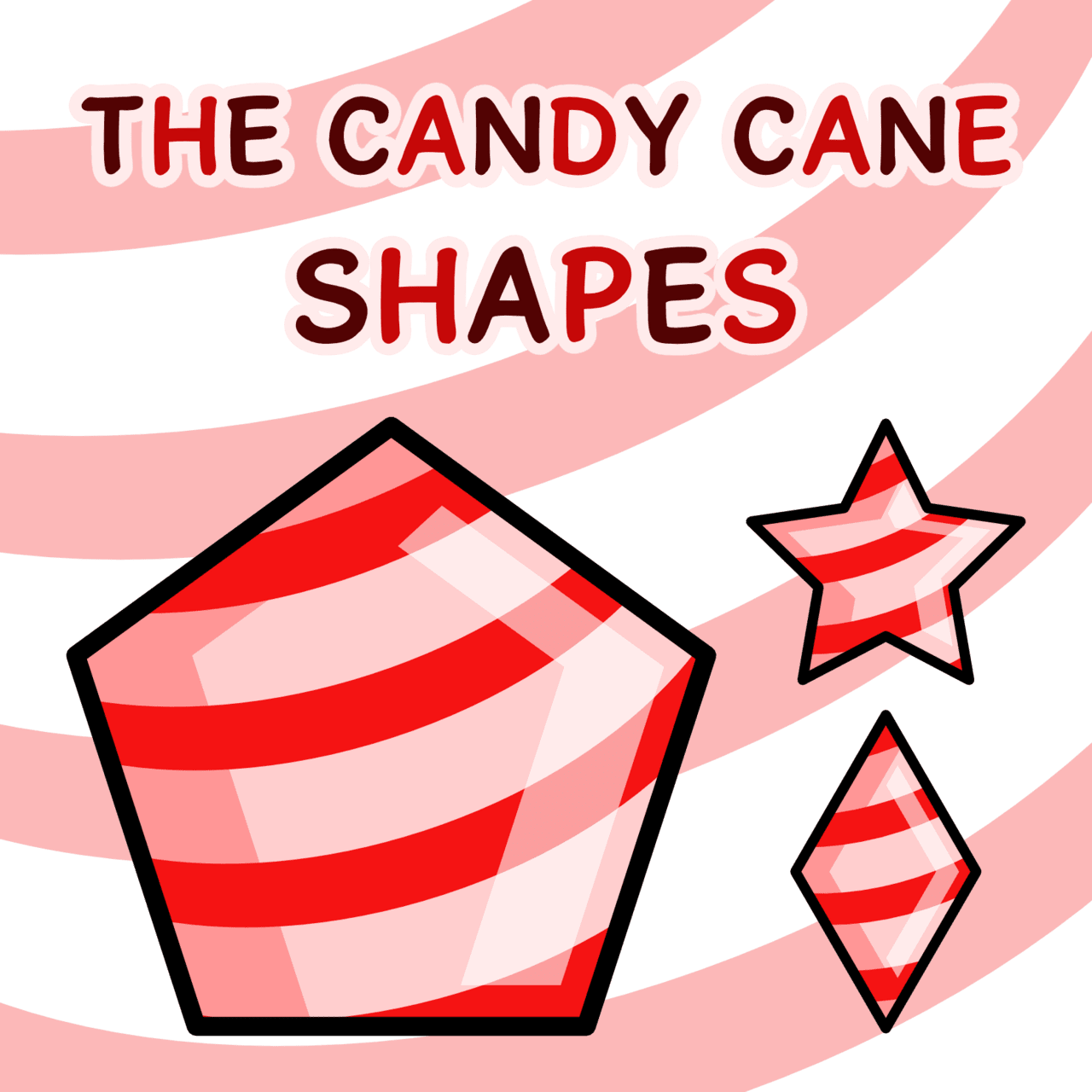 Candy cane shapes clipart geometry math christmas background