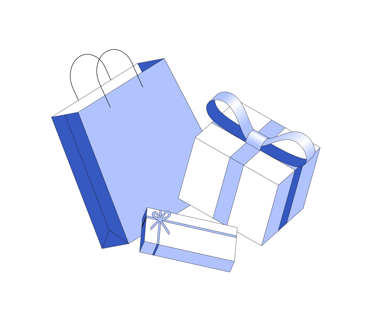 Gift ts bag and boxes clipart free