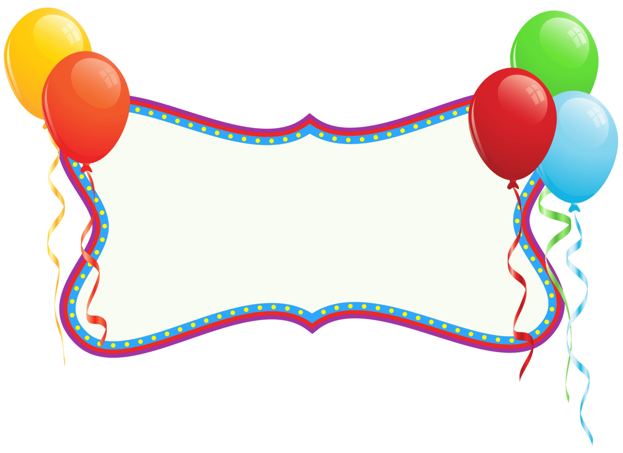 Birthday holiday banner with balloons clipart background