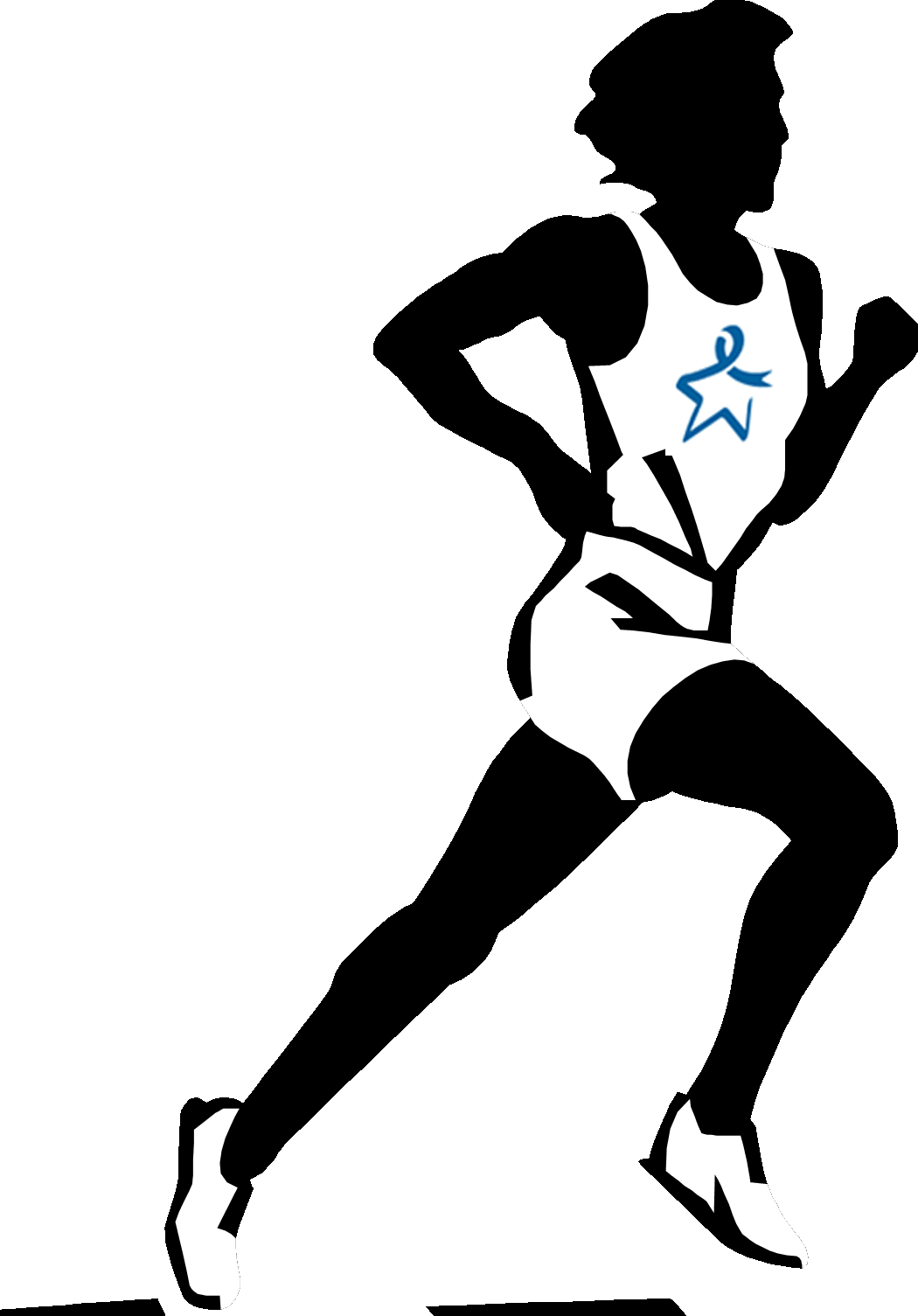 Person hlete clipart black and white picture