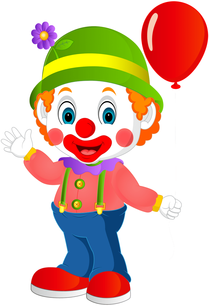 Children cute clown clipart image