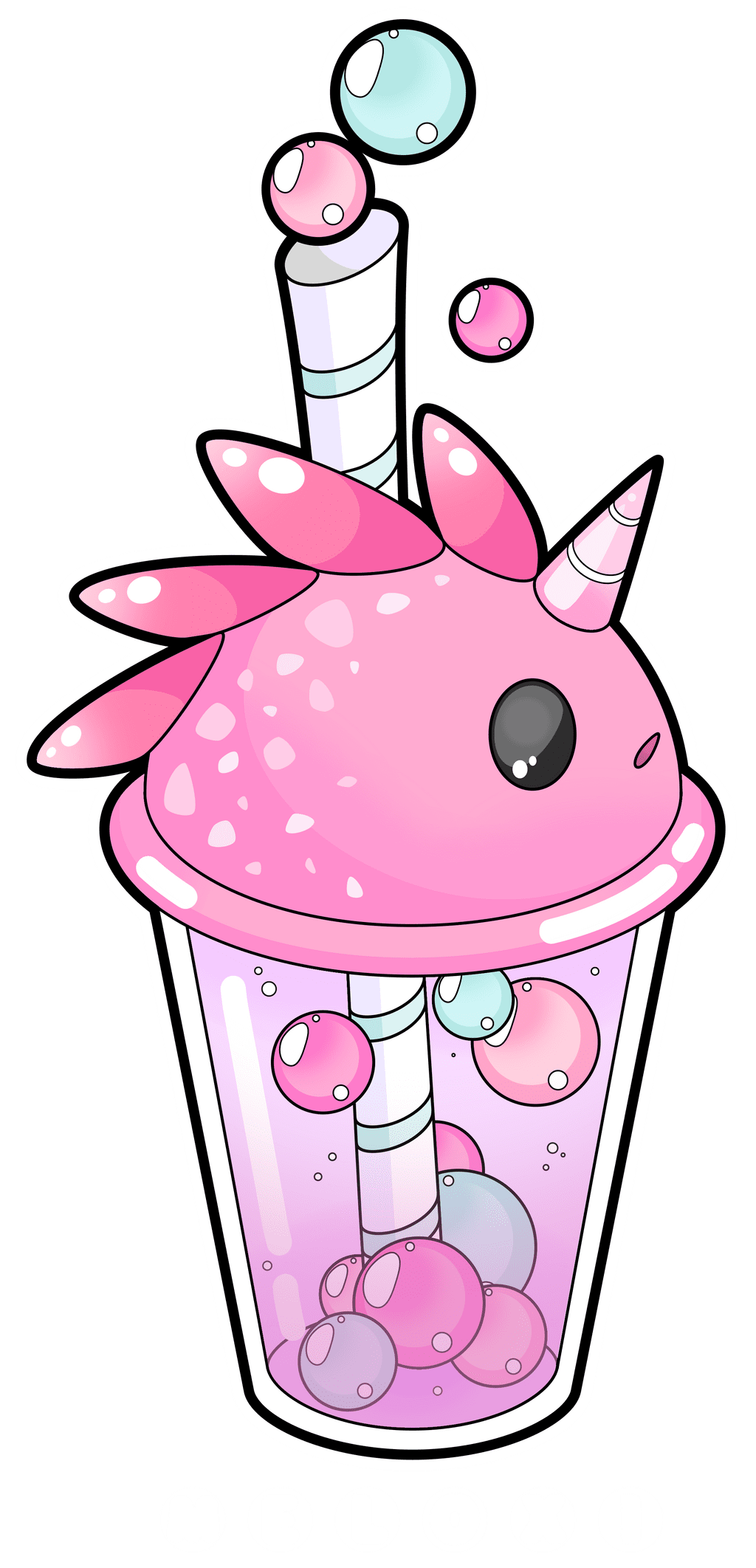 Bubbles bubble tea milk ideas kawaii drawings cute clipart vector