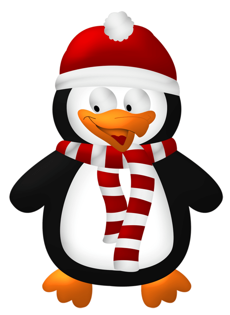 Cute christmas paintings penguin in ipart clipart image