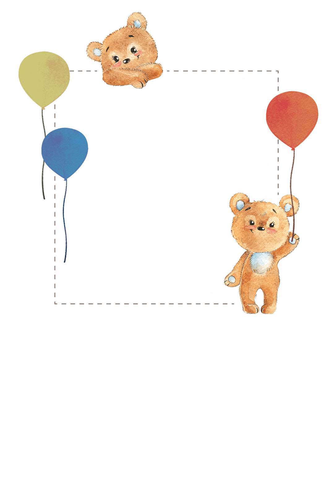 Teddy bear st birthday invitation template greetings island clipart photo