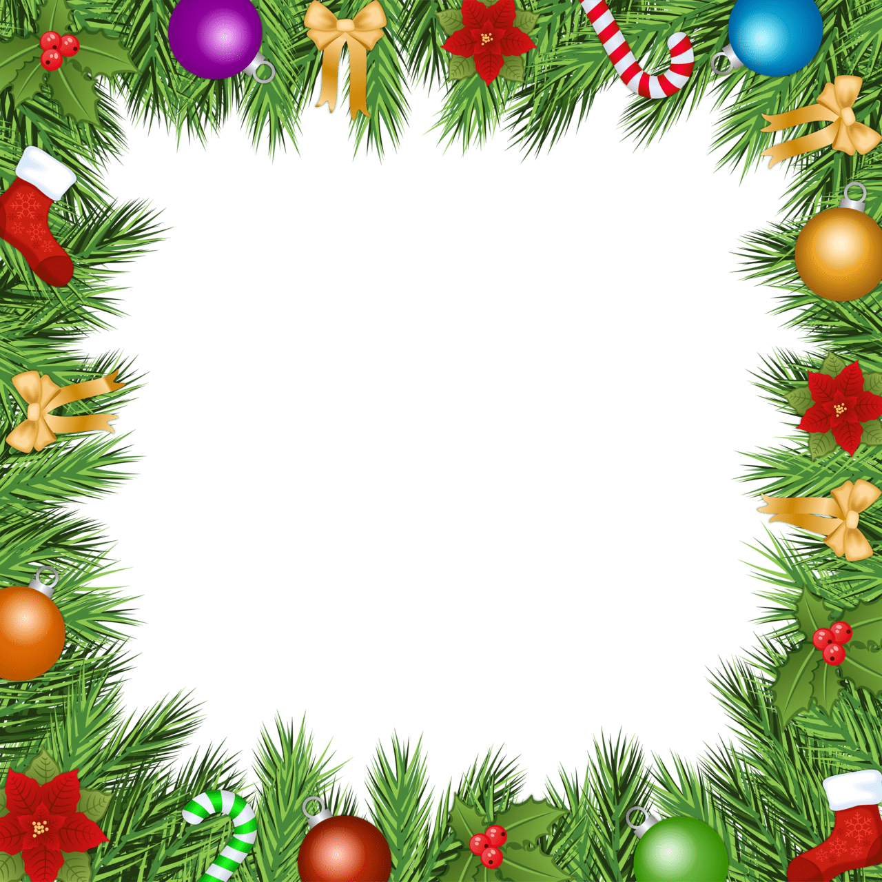 Christmas border frame clipart vector 2