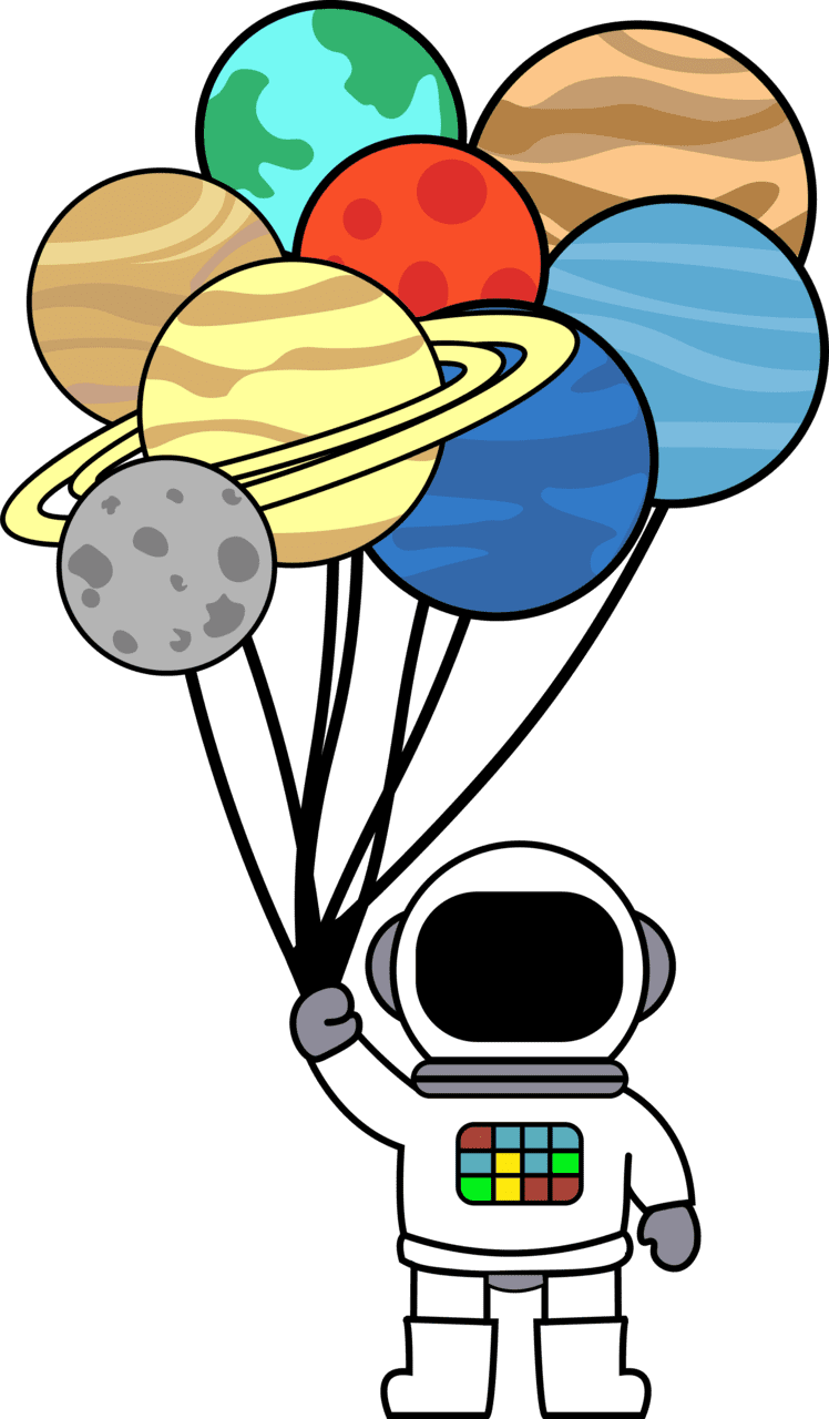 Space astronaut planet balloon clipart photo