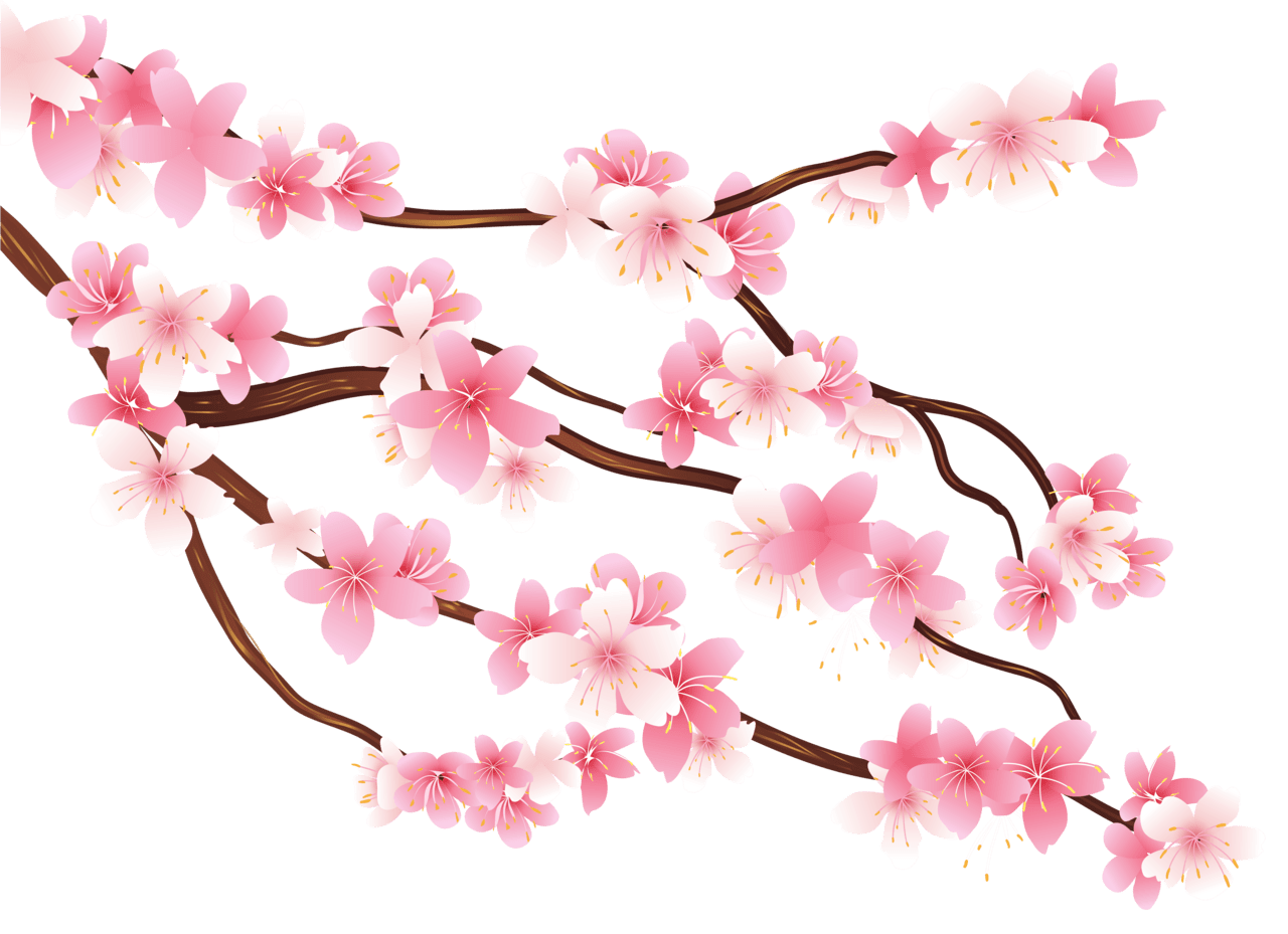 Pink spring branch clipart image