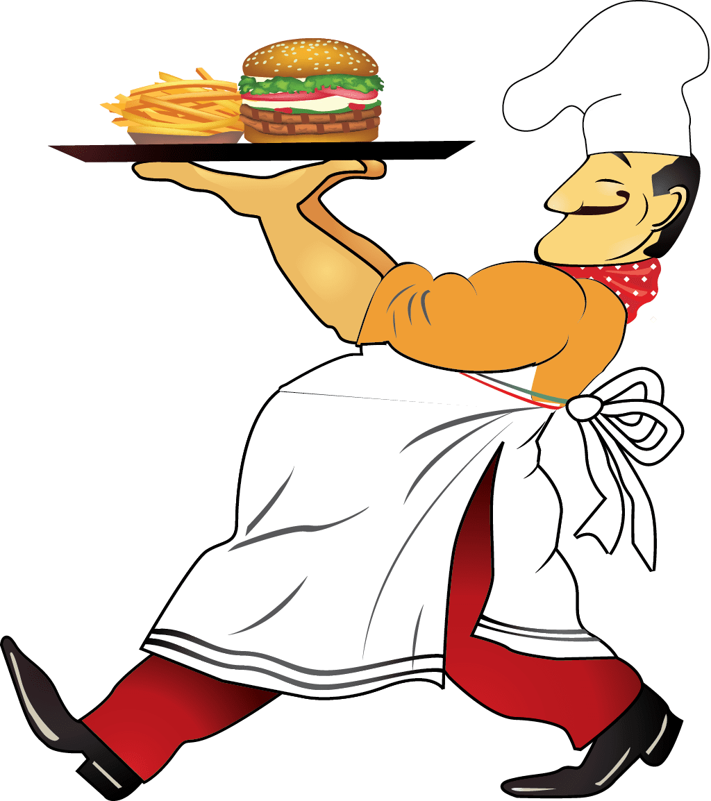 Burger male chef clipart picture