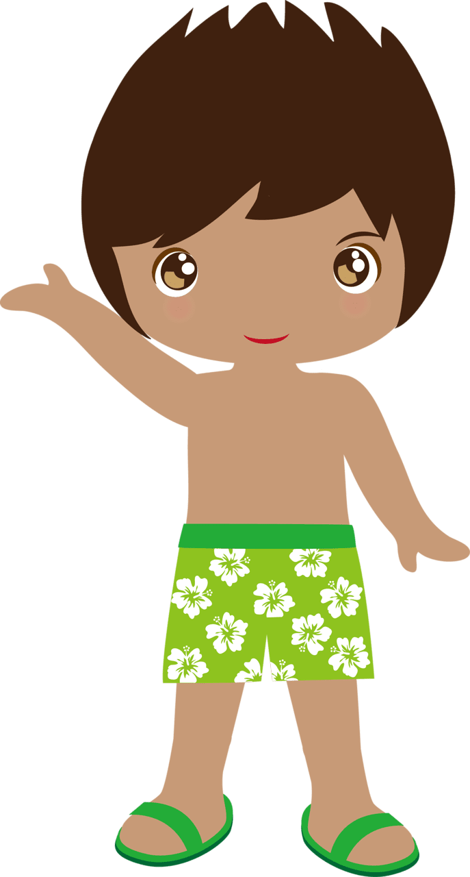 Fox luau party clipart image