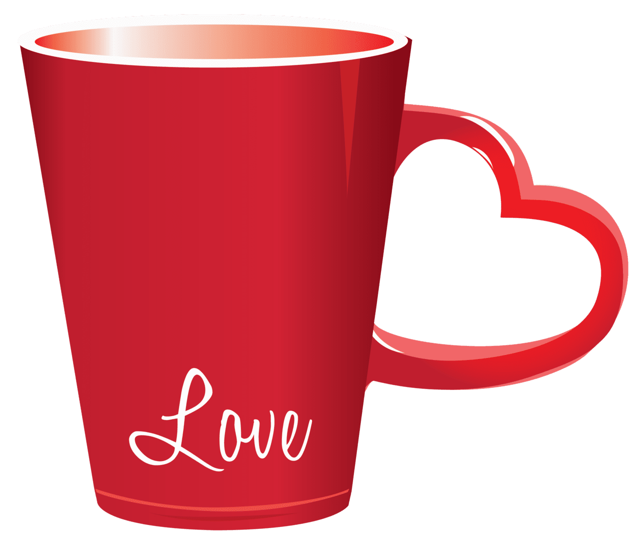 Coffee cup red valent love clipart picture bridal card