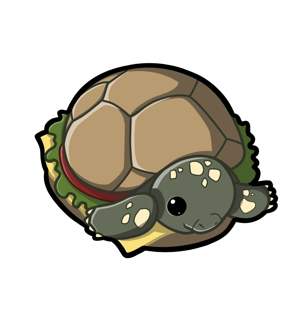 Turtle burger sticker super adorable kawaii friend for laptop planner phone case journal by mega etsy clipart transparent