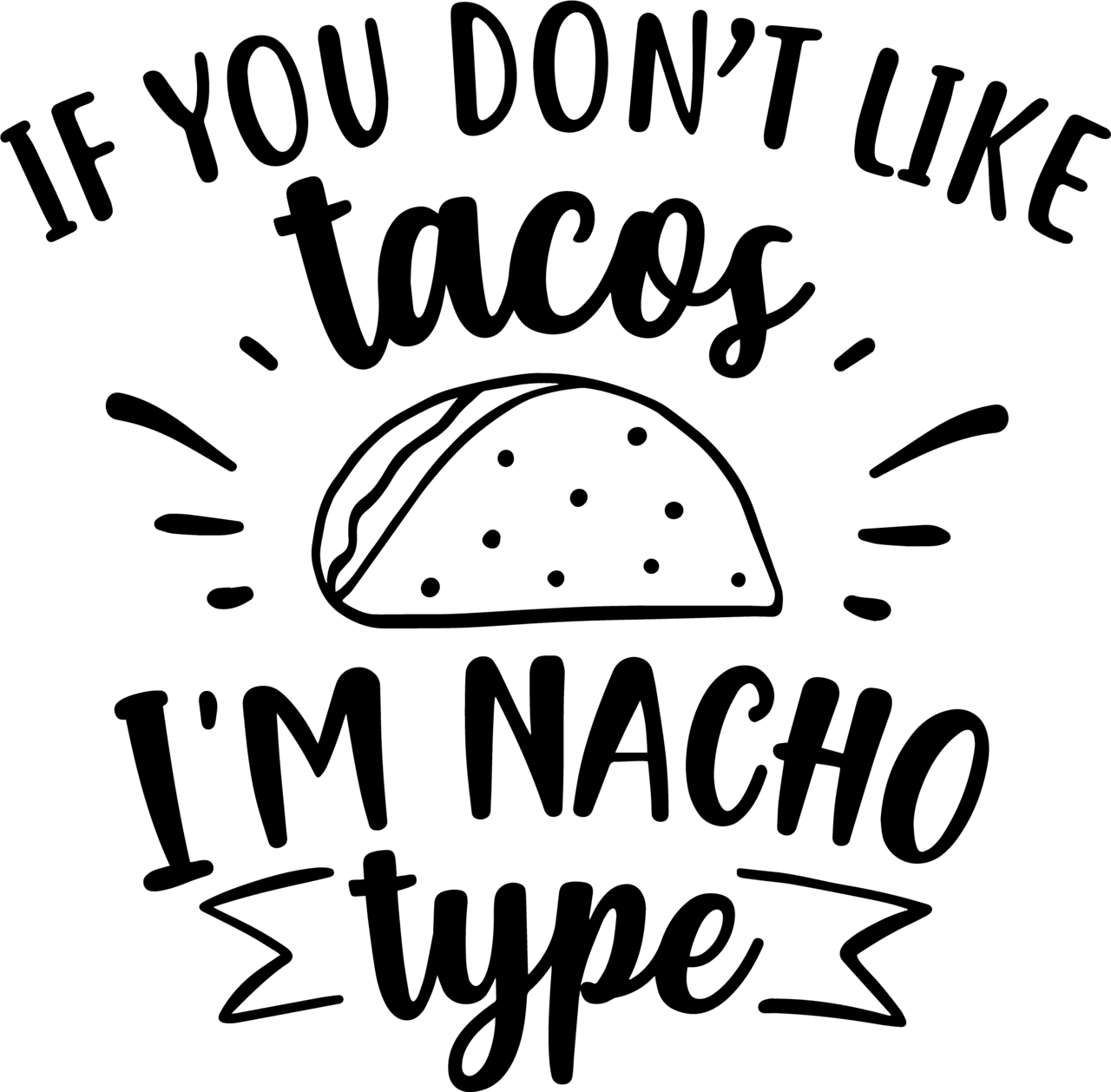 Taco nacho type clipart vector