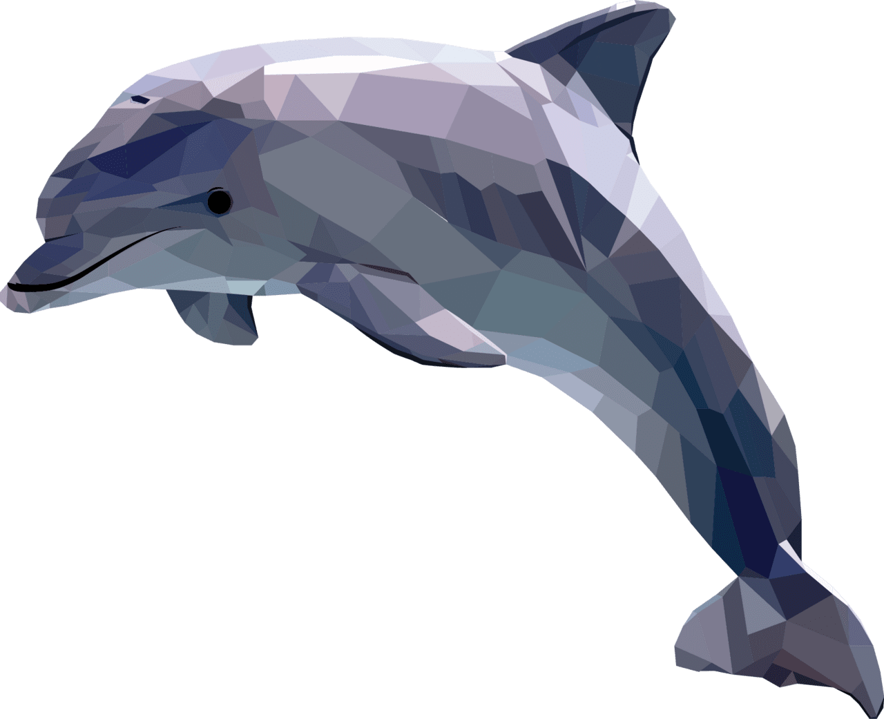 Polygonal geometric animal dolphin animals cubism art polygon clipart clip art