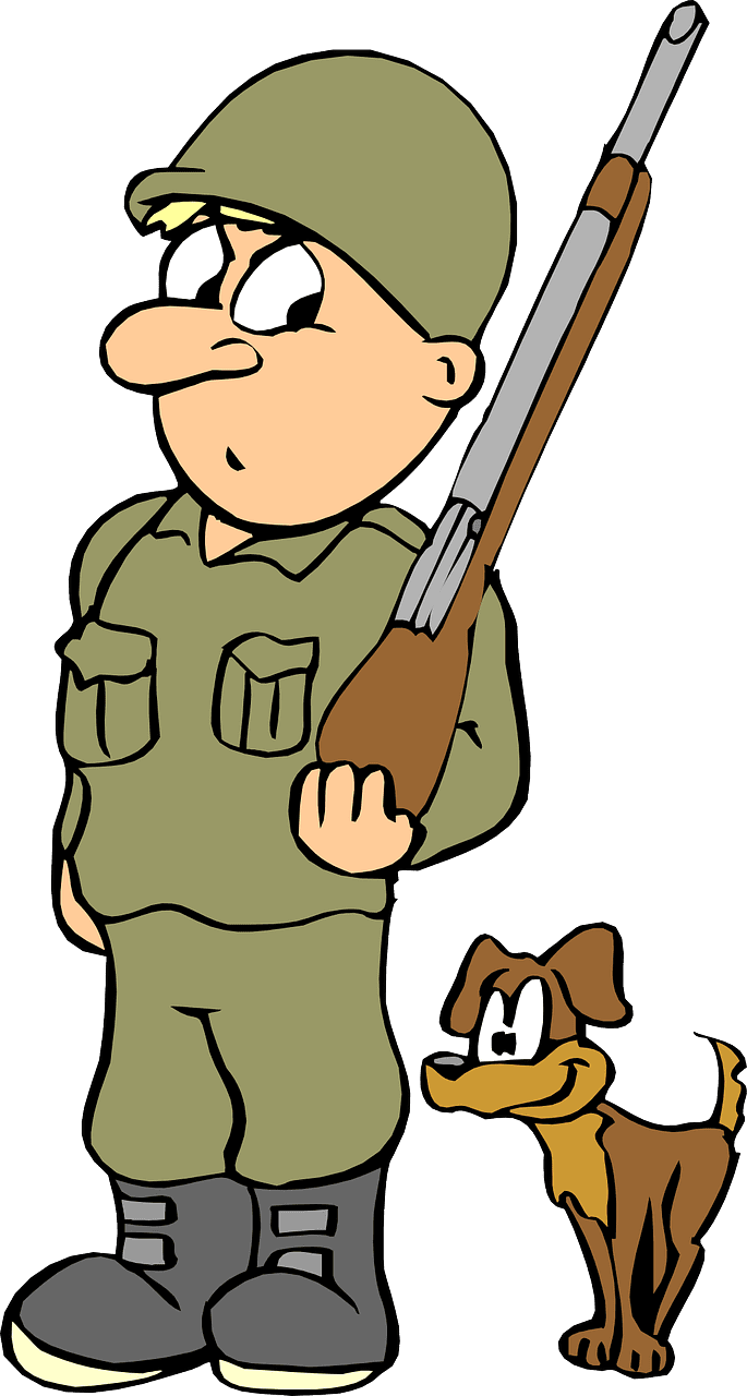 Gun army soldier military vector graphic clipart