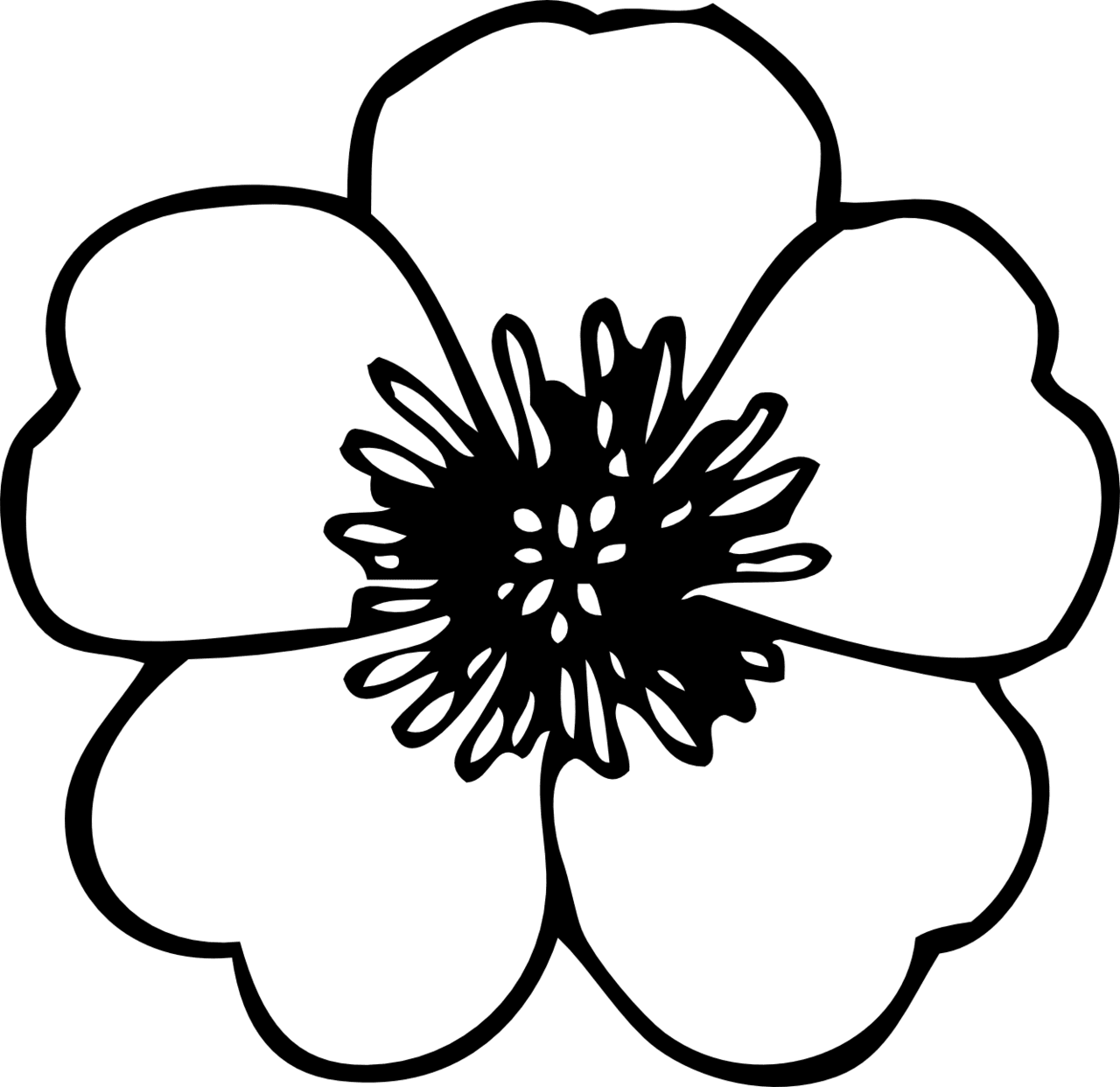 Flower black and white image of clipart