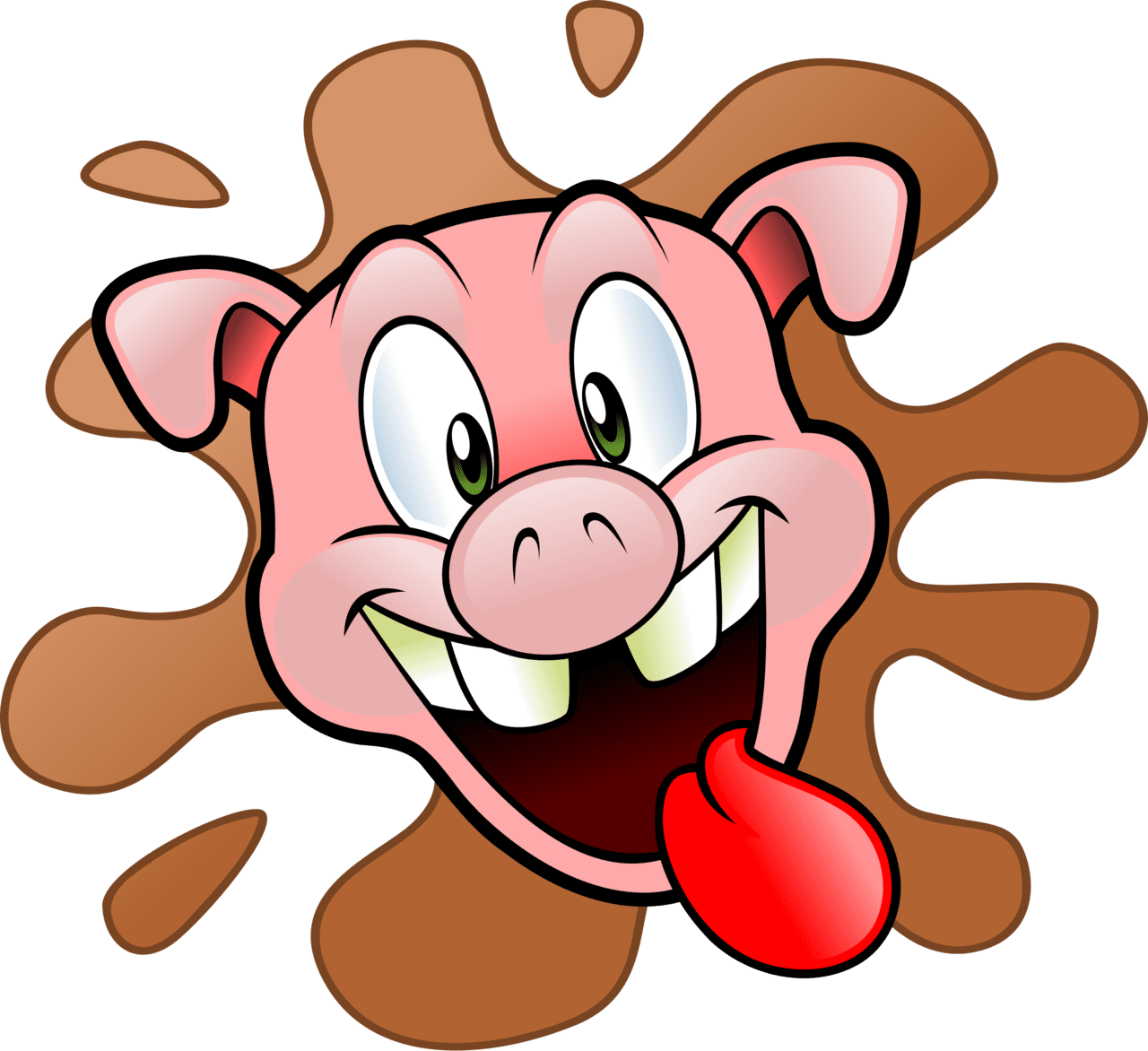 Happy pig head clipart image