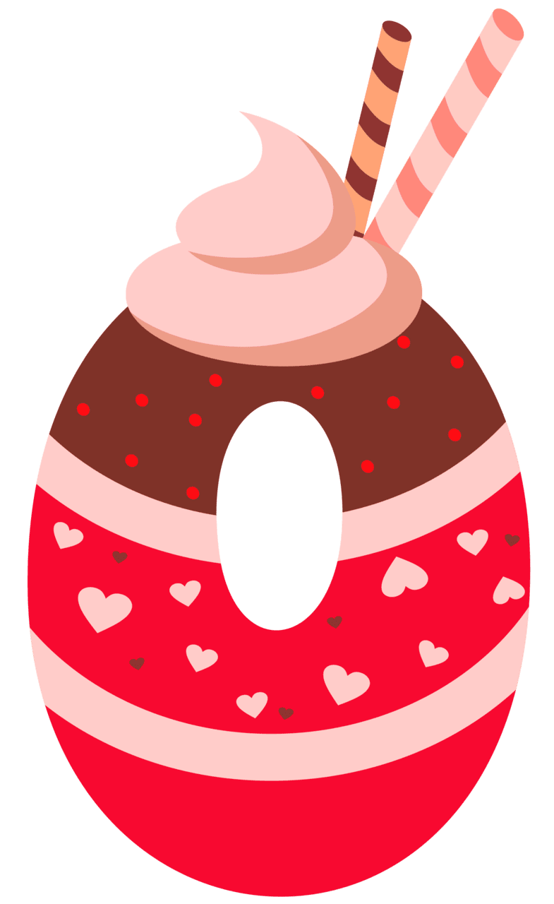 Donut sweet number zero clipart image