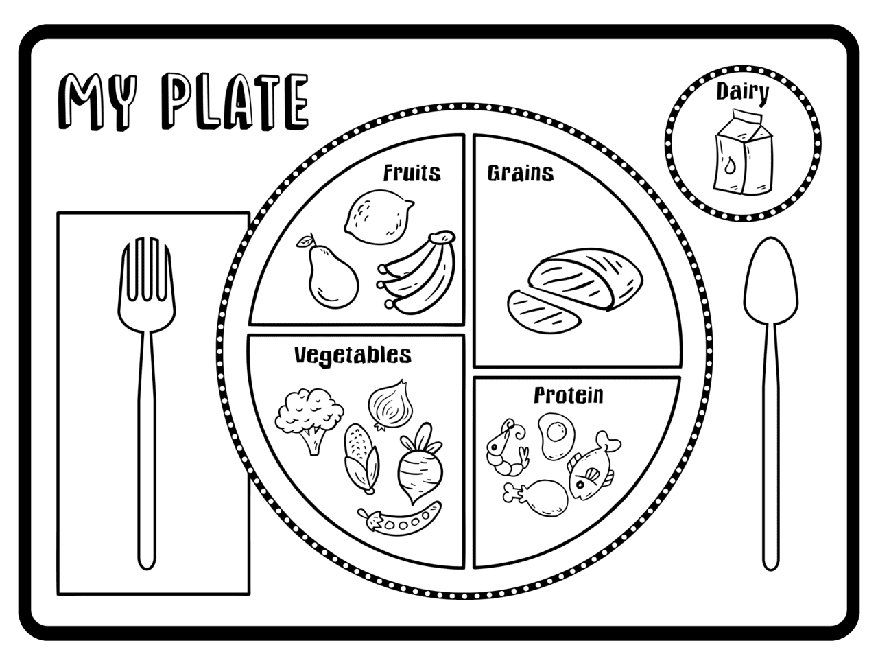 Food myplate sheet printables printablee clipart clip art