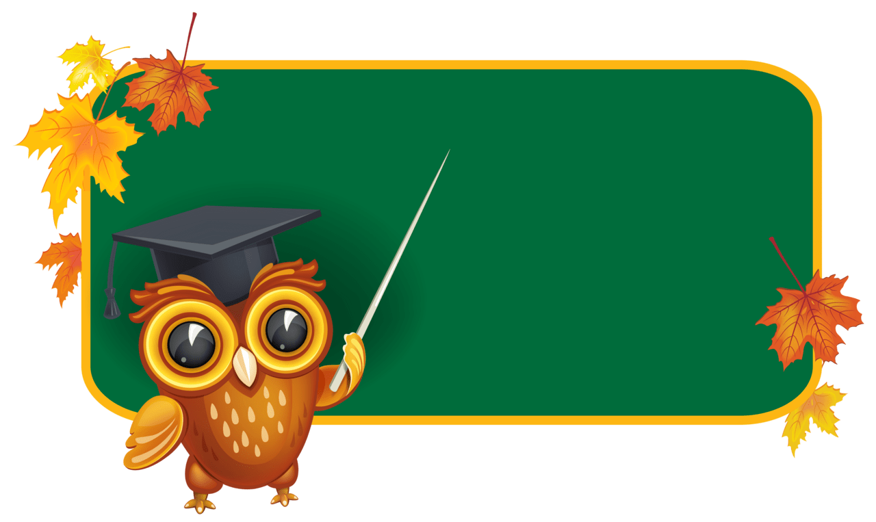 Owl with school board clipart image