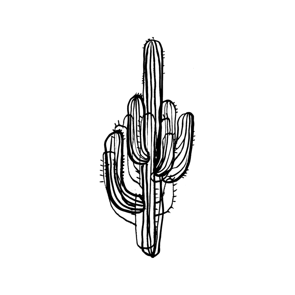 Saguaro cactus tattoo clipart logo