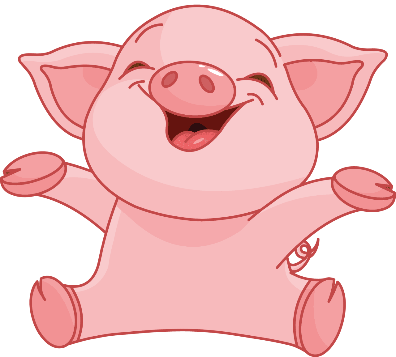 Domestic cartoon pig clipart hq vector