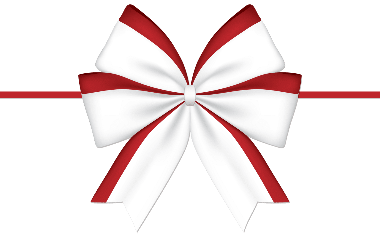 Red white bow clipart image