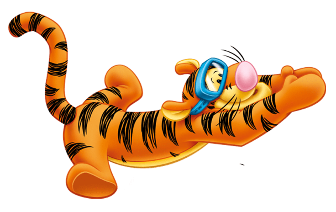 Tiger swimming tigger winnie the pooh cartoon clipart photo