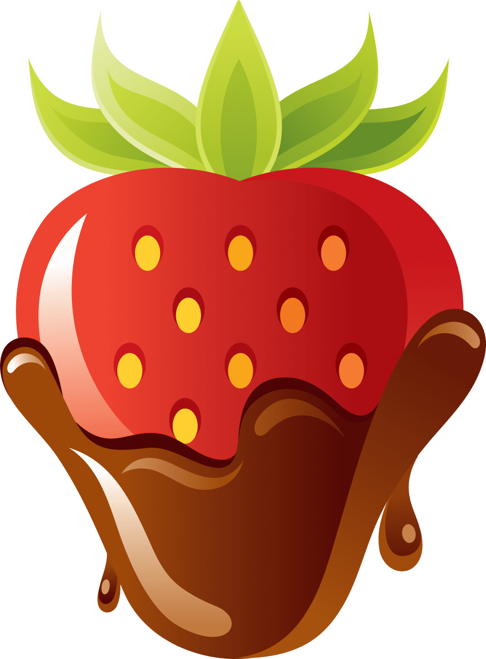 Strawberry with chocolate clipart free