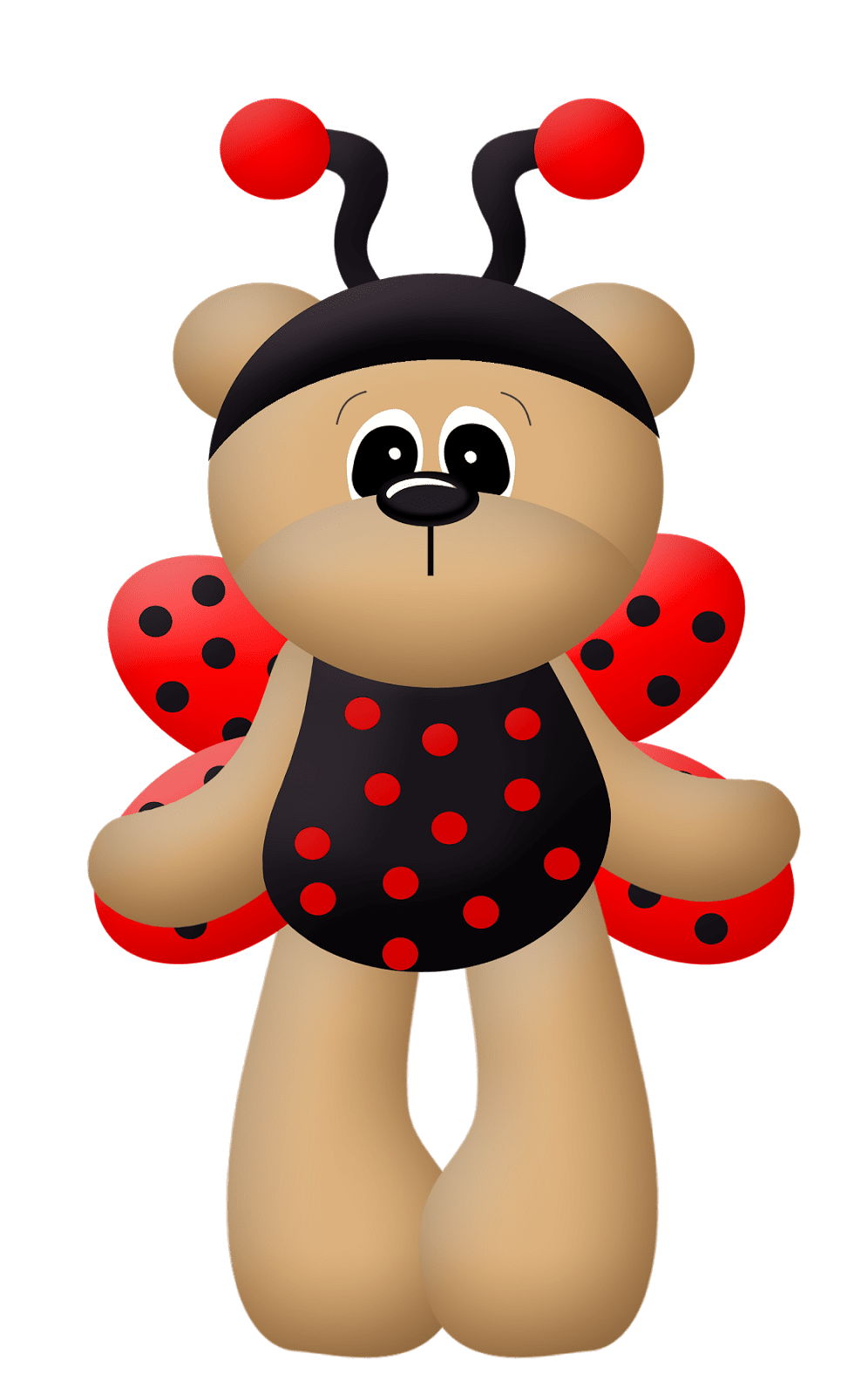 Ladybug dress bear clipart cartoon crafts baby clip art